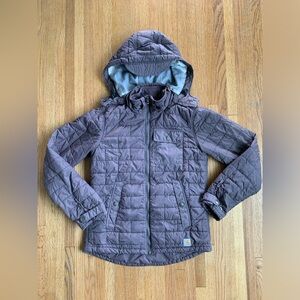 Carhartt Jacket Womens Size XS Purple Full Zip Pocket Plaid Lined Puffer Coat
